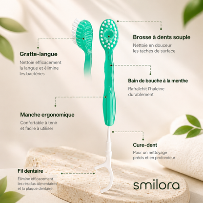 Mini brosse à dents sans eau – Hygiène instantanée partout